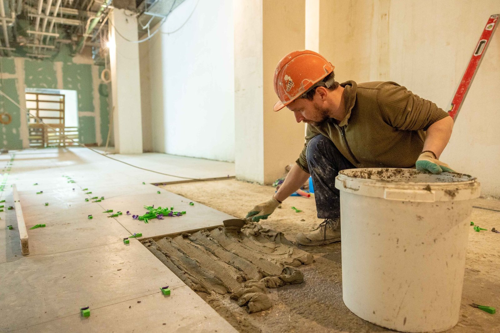 Tiling and grouting